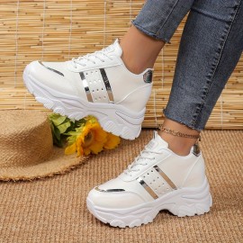 Sapatilhas casuais de altura aumentada para mulheres