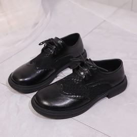 Botas de Oxford Pretas Femininas - Vênus com Bico Redondo e Parte Superior em Malha & Sola de Borracha, Sapatos Casuais Respiráveis para Todas as Estações para Trabalho e Vestuário Casual, Calçado Versátil