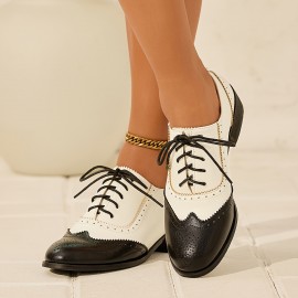 Sapatos de salto baixo com atacadores para mulheres: Botas de salto baixo para vestir, sapatos de salto baixo para caminhar, negócios e casual inteligente