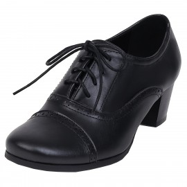 Oxfords de Salto Médio de Bloco de Ponto Redondo de Veludo para Mulheres Sapatos de Fivela de Corda Brogue Retro