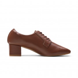 Sapatos Oxford Clássicos Vintage Femininos de Salto Grosso Fechado com Cadarço e Bico Quadrado Baixo - Elegantes e Formais da Marca Vintage