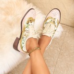 Botas Oxford Vintage Femininas com Salto Grosso e Detalhes Perforados, Sapatos Casuais Respiráveis para Escritório
