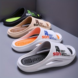 Chinelos de exterior de sola baixa e espessos para homens e mulheres, fundo macio à prova de escorregões em PVC com sensação de moldejar, deslizador desportivo novo para casa interior