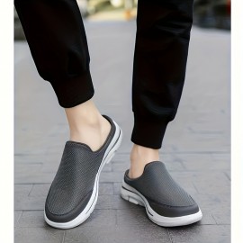 Chinelos masculinos de sola espessa - Design respirável com biqueira fechada, sola de EVA macia e acolchoada para conforto interior, caminhada e uso casual - Acessos em azul marinho e laranja, perfeitos para casa e uso diário, chinelos de casa, calçado in