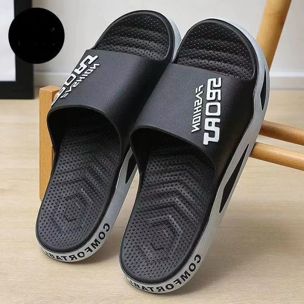 Sandálias para homens, antiderrapantes e resistentes ao desgaste, chinelos de almofada de recuperação ultraconfortáveis, sapatos de praia de verão macios com suporte de arco baixo