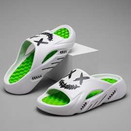 Trendy Pillow Slides para Homens e Mulheres | Chinelos Unissex Estilo Graffiti de EVA | Sola Macia, Antiderrapante e Leve | Sapatos de Massagem Confortáveis para Uso Interno/Externo | Design de Desenho Animado | Duráveis e Estilosos para Uso Doméstico e d