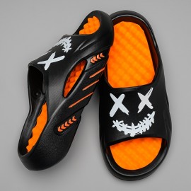 Trendy Pillow Slides para Homens e Mulheres | Chinelos Unissex Estilo Graffiti de EVA | Sola Macia, Antiderrapante e Leve | Sapatos de Massagem Confortáveis para Uso Interno/Externo | Design de Desenho Animado | Duráveis e Estilosos para Uso Doméstico e d