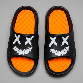 Trendy Pillow Slides para Homens e Mulheres | Chinelos Unissex Estilo Graffiti de EVA | Sola Macia, Antiderrapante e Leve | Sapatos de Massagem Confortáveis para Uso Interno/Externo | Design de Desenho Animado | Duráveis e Estilosos para Uso Doméstico e d