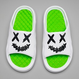 Trendy Pillow Slides para Homens e Mulheres | Chinelos Unissex Estilo Graffiti de EVA | Sola Macia, Antiderrapante e Leve | Sapatos de Massagem Confortáveis para Uso Interno/Externo | Design de Desenho Animado | Duráveis e Estilosos para Uso Doméstico e d