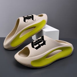 Chinelos Masculinos de Verão - Design Retrô com Letra B, Respiráveis e Antiderrapantes, Ideais para Uso Diário e Praia