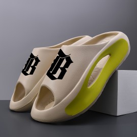 Chinelos Masculinos de Verão - Design Retrô com Letra B, Respiráveis e Antiderrapantes, Ideais para Uso Diário e Praia