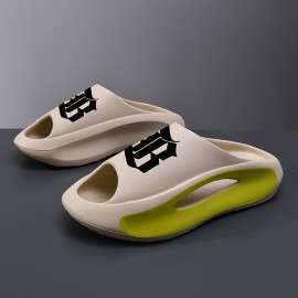 Chinelos Masculinos de Verão - Design Retrô com Letra B, Respiráveis e Antiderrapantes, Ideais para Uso Diário e Praia