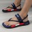 Sandálias Masculinas Ajustáveis de Praia com Sola Antiderrapante em EVA - Parte Superior em Tecido Respirável, Estampa de Letras e Design Listrado para Uso ao Ar Livre, Streetwear e Verão, Calçados de Praia, Sapatos Urbanos, Conforto Seguro
