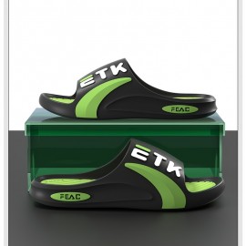 Novos Chinelos Masculinos de Alta Qualidade Antiderrapantes em PVC com Estampa de Letras Ousadas, Branco Marfim para Uso Interno/Externo - Presente Confortável para Marido ou Namorado, Calçado Esportivo Slip-on | Forro Aconchegante