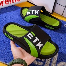 Chinelos Masculinos Slip-On - Sandálias com Sola Espessa e Acolchoada, Fecho de Uma Tira, Sapatos para Casa/Exterior em Todas as Estações - Construção EVA Resistente - Disponíveis em Tamanhos Grandes - Ideais para Casa, Praia, Viagem - Design Novo, C