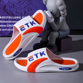 Chinelos Masculinos Slip-On - Sandálias com Sola Espessa e Acolchoada, Fecho de Uma Tira, Sapatos para Casa/Exterior em Todas as Estações - Construção EVA Resistente - Disponíveis em Tamanhos Grandes - Ideais para Casa, Praia, Viagem - Design Novo, C