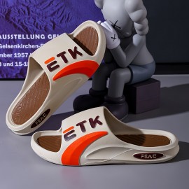 Chinelos Masculinos Slip-On - Sandálias com Sola Espessa e Acolchoada, Fecho de Uma Tira, Sapatos para Casa/Exterior em Todas as Estações - Construção EVA Resistente - Disponíveis em Tamanhos Grandes - Ideais para Casa, Praia, Viagem - Design Novo, C