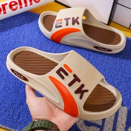 Chinelos Masculinos Slip-On - Sandálias com Sola Espessa e Acolchoada, Fecho de Uma Tira, Sapatos para Casa/Exterior em Todas as Estações - Construção EVA Resistente - Disponíveis em Tamanhos Grandes - Ideais para Casa, Praia, Viagem - Design Novo, C