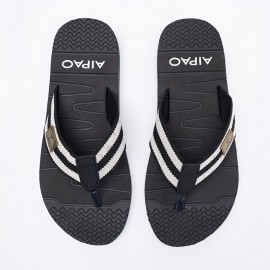 Chinelos de cor sólida para homem - Antiderrapantes, resistentes a odores, parte superior e sola em PVC, ideais para uso na praia, em casa e no banheiro, calçado de praia | Textura tecida | Material em PVC