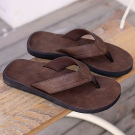 Chinelos de EVA para homem, chinelos de praia antiderrapantes, design de cor sólida com palmilhas de EVA para lazer/férias/usos de praia, adequados para interior/exterior/chuveiro, primavera/verão