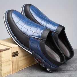 15103 Retro Collegiate Slip-On Bantuo - Sapatos Casuais Xadrez Preto & Azul com Sola de Borracha, Calçado Unissex Respirável para Praia, Rua e Primavera Verão Outono