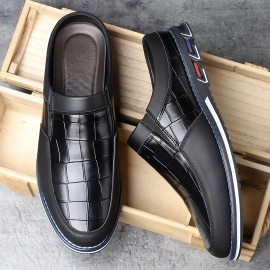 15103 Retro Collegiate Slip-On Bantuo - Sapatos Casuais Xadrez Preto & Azul com Sola de Borracha, Calçado Unissex Respirável para Praia, Rua e Primavera Verão Outono