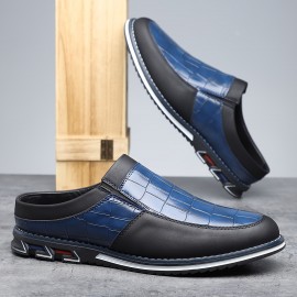 15103 Retro Collegiate Slip-On Bantuo - Sapatos Casuais Xadrez Preto & Azul com Sola de Borracha, Calçado Unissex Respirável para Praia, Rua e Primavera Verão Outono