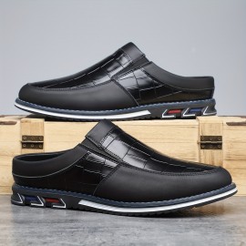 15103 Retro Collegiate Slip-On Bantuo - Sapatos Casuais Xadrez Preto & Azul com Sola de Borracha, Calçado Unissex Respirável para Praia, Rua e Primavera Verão Outono