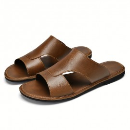Chinelas de casa antiderrapantes retro para homem, versáteis para uso ao ar livre, sandálias de deslizamento planas e respiráveis, chinelas de praia elegantes e confortáveis, e chinelas de Creek
