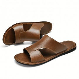 Chinelas de casa antiderrapantes retro para homem, versáteis para uso ao ar livre, sandálias de deslizamento planas e respiráveis, chinelas de praia elegantes e confortáveis, e chinelas de Creek
