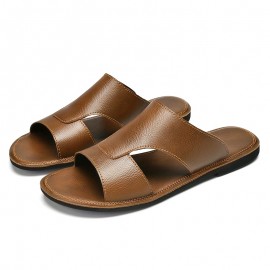 Chinelas de casa antiderrapantes retro para homem, versáteis para uso ao ar livre, sandálias de deslizamento planas e respiráveis, chinelas de praia elegantes e confortáveis, e chinelas de Creek