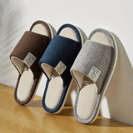 Chinelos Unissex para Todas as Estações - Antiderrapante, Sola Macia e Respirável com Design Aberto - Sapatos de Banheiro, Quarto e Sala para Homens e Mulheres - Disponíveis em Marrom/Azul/Cinza/Bege - Fácil Limpeza, Confortáveis e Antideslizantes