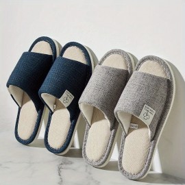 Chinelos Unissex para Todas as Estações - Antiderrapante, Sola Macia e Respirável com Design Aberto - Sapatos de Banheiro, Quarto e Sala para Homens e Mulheres - Disponíveis em Marrom/Azul/Cinza/Bege - Fácil Limpeza, Confortáveis e Antideslizantes