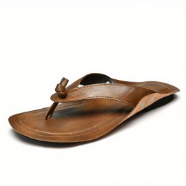 Sandálias de slide retro masculinas - Leves e respiráveis, com sola de borracha antiderrapante, alças ajustáveis com fivela para uso interno/externo, castanho sólido, chinelos de praia falsos | Sandálias de estilo retro | Sandálias com sola de borracha