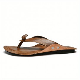 Sandálias de slide retro masculinas - Leves e respiráveis, com sola de borracha antiderrapante, alças ajustáveis com fivela para uso interno/externo, castanho sólido, chinelos de praia falsos | Sandálias de estilo retro | Sandálias com sola de borracha