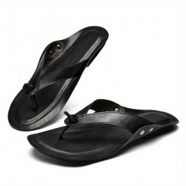 Sandálias de slide retro masculinas - Leves e respiráveis, com sola de borracha antiderrapante, alças ajustáveis com fivela para uso interno/externo, castanho sólido, chinelos de praia falsos | Sandálias de estilo retro | Sandálias com sola de borracha