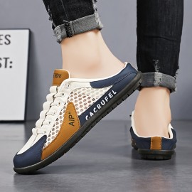 Sandálias Masculinas Respiráveis Antiderrapantes - Design de Bico Redondo com Bloco de Cores, Cabedal em PU Durável e Sola de PVC para Caminhadas ao Ar Livre, Acampamento e Praia - Conforto para Todas as Estações, Unissex