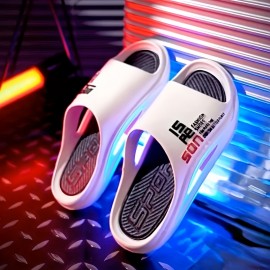 Chinelos Masculinos Slip-On com Tecnologia Poop Feeling - Sola PVC Antiderrapante e Impermeável, Respiráveis Unissex para Casa, Banheiro e Uso Diário - Calçados Confortáveis e Duráveis, Chinelos Estilosos, Solas Antideslizantes