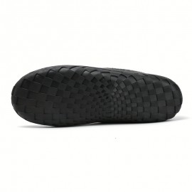 Loafers Forrados de Pelúcia SKYGRASS para Homens - Sapatos Slip-On Quentes e Confortáveis com Sola EVA Antiderrapante, Casuais e Estilosos, Perfeitos para Uso Interno/Externo no Outono/Inverno, Tecido Durável, Presente Ideal