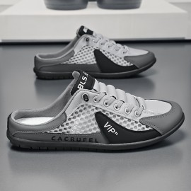 Sapatos Casuais Multifuncionais [Sapatos Casuais Multifuncionais] Antiderrapante Sapatos Casuais Unissex para Homens | Sola Confortável, Forro de Tecido Respirável, Corte de Malha, Azul Marinho/Branco/Bege | Apropriado para Uso Interno, Férias e Uso Diári