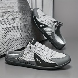 Sapatos Casuais Multifuncionais [Sapatos Casuais Multifuncionais] Antiderrapante Sapatos Casuais Unissex para Homens | Sola Confortável, Forro de Tecido Respirável, Corte de Malha, Azul Marinho/Branco/Bege | Apropriado para Uso Interno, Férias e Uso Diári