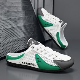 Sapatos Casuais Multifuncionais [Sapatos Casuais Multifuncionais] Antiderrapante Sapatos Casuais Unissex para Homens | Sola Confortável, Forro de Tecido Respirável, Corte de Malha, Azul Marinho/Branco/Bege | Apropriado para Uso Interno, Férias e Uso Diári