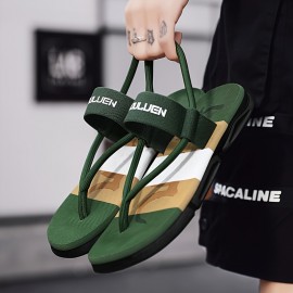 Sandálias de dedo masculinas, chinelos casuais antiderrapantes, sandálias de dedo, sapatos de praia para primavera e verão