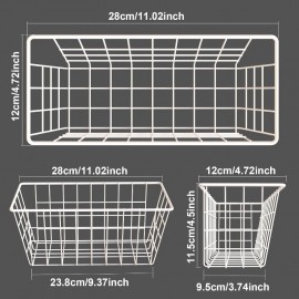 2-Pack Cestos de Metal Resistente para Parede - Organizador com Ganchos Adesivo Sem Furação, Caixas de Arame Economizadoras de Espaço para Cozinha, Despensa, Banheiro e Quarto - Suporta Frutas, Maços e Pacotes - Prateleiras Suspensas Fáceis de Instalar se