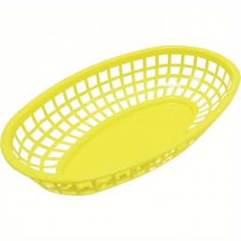 Conjunto de 24 Cestas Ovaladas Amarelas para Fast Food e Deli, 9.25 x 5.67 Polegadas, Amarelo - 24 Unidades