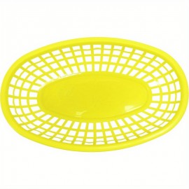 Conjunto de 24 Cestas Ovaladas Amarelas para Fast Food e Deli, 9.25 x 5.67 Polegadas, Amarelo - 24 Unidades