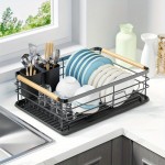 Escorredor de Louça sem Montagem com Suporte para Secar Pratos - Aço Inoxidável Resistente, Compacto e Economizador de Espaço com Base Antiderrapante, Organizador de Bancada para Cozinha Pequena, Escorredor Seguro para Lava-Louças Preto, Design Elegante e
