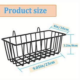 Organizador de Cestas Metálicas Resistentes - Armários de Parede com Ganchos, Design Moderno em Grade Aberta para Cozinha, Banheiro, Despensa e Quarto - Ventilação e Visibilidade - Fácil Instalação (Pacote com 3), Decoração e Organização Doméstica, Constr