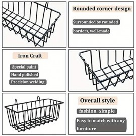 Organizador de Cestas Metálicas Resistentes - Armários de Parede com Ganchos, Design Moderno em Grade Aberta para Cozinha, Banheiro, Despensa e Quarto - Ventilação e Visibilidade - Fácil Instalação (Pacote com 3), Decoração e Organização Doméstica, Constr