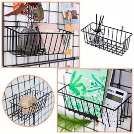 Organizador de Cestas Metálicas Resistentes - Armários de Parede com Ganchos, Design Moderno em Grade Aberta para Cozinha, Banheiro, Despensa e Quarto - Ventilação e Visibilidade - Fácil Instalação (Pacote com 3), Decoração e Organização Doméstica, Constr